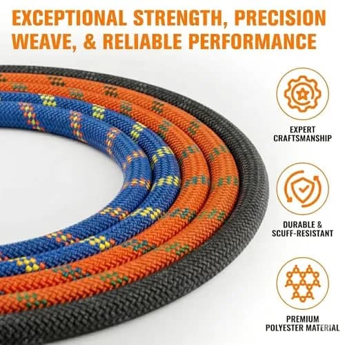 DerziNet Double Braided Arborist Rigging Rope 1/2" x 100 ft (12.7mm x 30.48m) | 8400 lb Tensile Strength Static Rope thumbnail 5