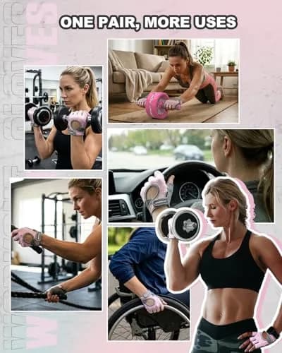 VINSGUIR Workout Gloves for Women and Men | Breathable & Padded Weight Lifting Gloves thumbnail 5