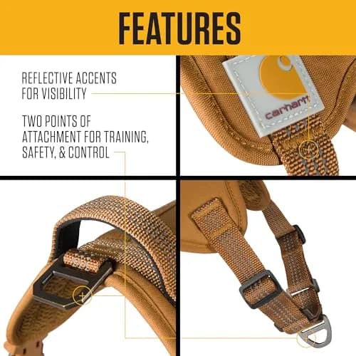Carhartt Nylon Duck No Pull Dog Harness for Large Dogs, 33"-46" Chest Girth | Water Repellent & Reflective thumbnail 3