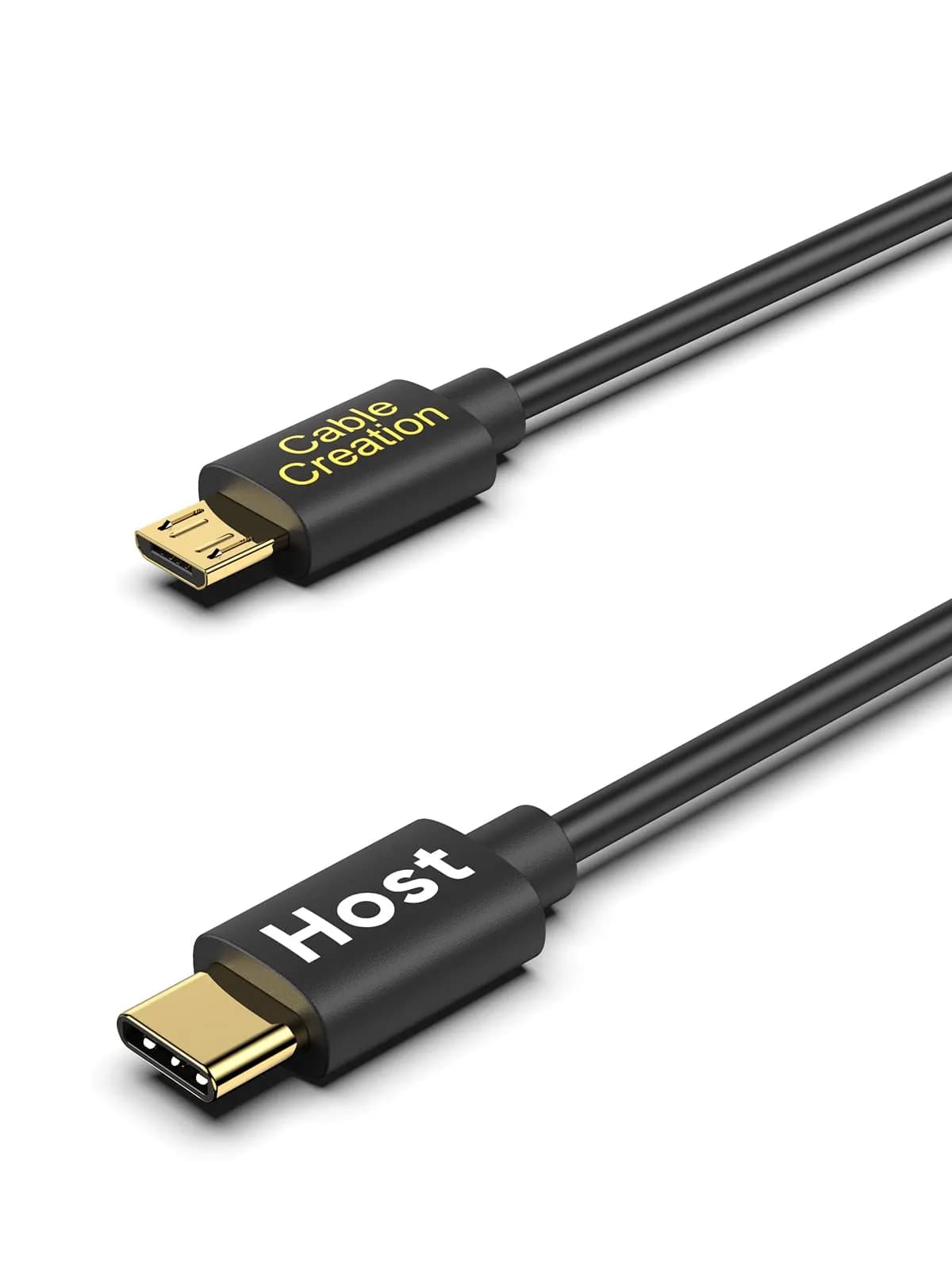 CableCreation Short Braided USB C to Micro USB Cable 0.2M (0.65 FT) | 480Mbps Data Transfer — 3.3FT / TPE