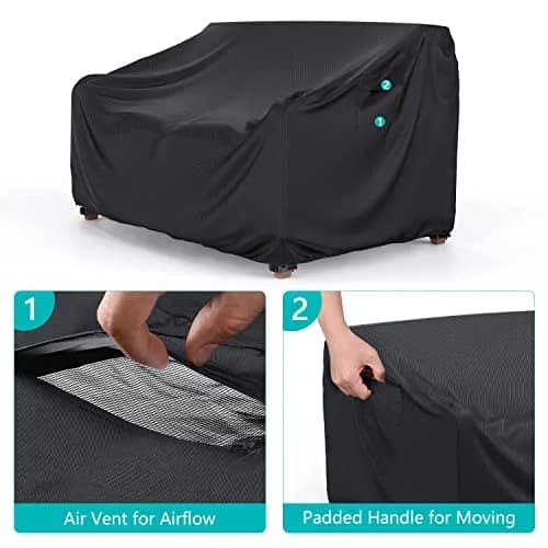 BROSYDA Waterproof Outdoor Couch Cover 88"L×33"D×32"H | Heavy-duty UV & Rain Resistant Sofa Cover thumbnail 4