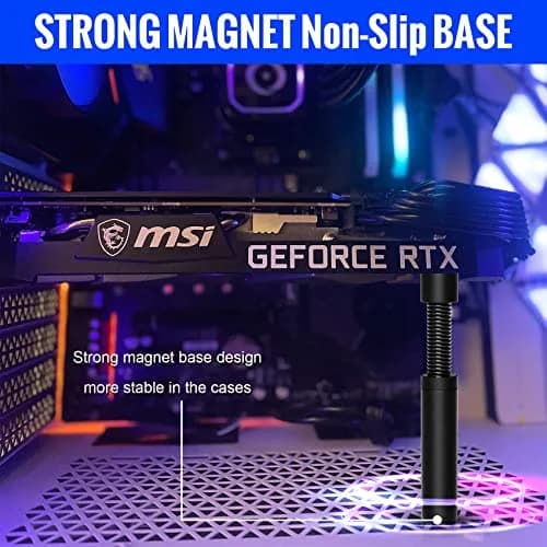 Aivalas GPU Support Bracket Black | Adjustable Anti Sag Video Card Holder for Universal Graphics Card thumbnail 5