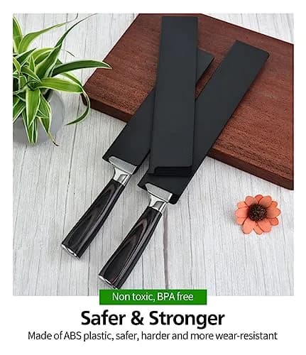 DkOvn Universal Knife Edge Guards Set, 10-Piece Black ABS Plastic Sheath | Protects Blades in Drawers thumbnail 4