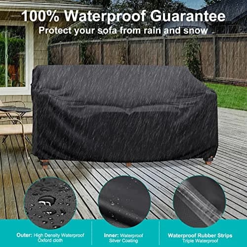 BROSYDA 3-Seater Waterproof Outdoor Couch Cover 90"L×42"D×32"H | Heavy-Duty UV & Rain Resistant thumbnail 5