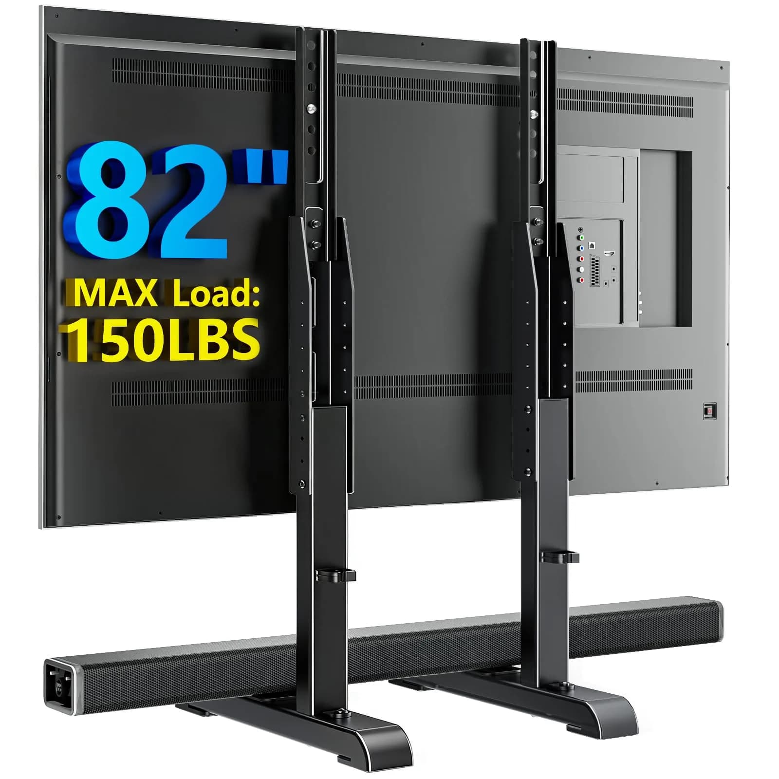 AX WABER Universal TV Stand for 24-80 Inch TVs | 7-Level Height Adjustable Tabletop Mount - main product image
