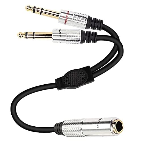 XMSJSIY 6.35mm 1/4TRS Headphone Splitter Cable 50cm | Clear Sound for Professional & Home Audio thumbnail 1