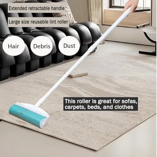 CALMTEE Reusable Lint Roller with Extendable Handle & 4-Piece Value Set | 8-Inch Jumbo, 1 Refill, 2 Mini Washable Pet Hair Remover thumbnail 3