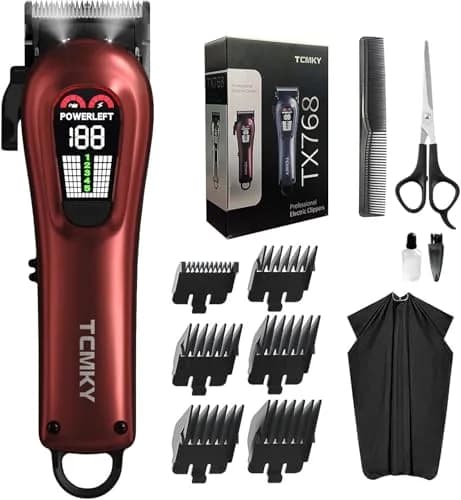 TCMKY Hair Clippers for Men Rechargeable Cordless & Corded | Powerful Steel Blade, LED Display, 200 Min Run thumbnail 1