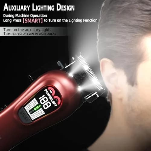 TCMKY Hair Clippers for Men Rechargeable Cordless & Corded | Powerful Steel Blade, LED Display, 200 Min Run thumbnail 3