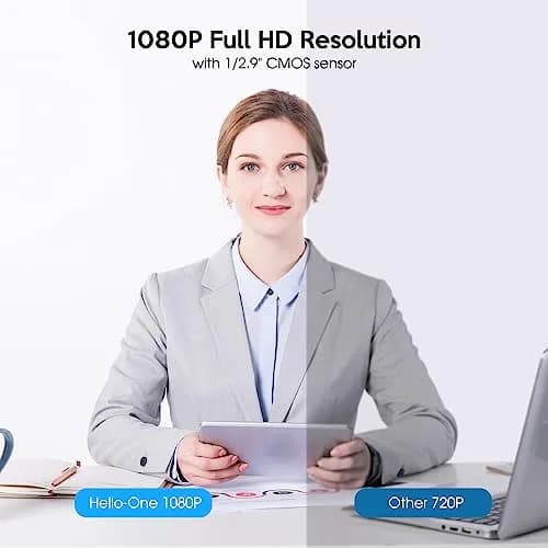TOALLIN 1080P Webcam with Windows Hello, IR Facial Recognition | Full HD, Privacy Cover, Microphone thumbnail 3