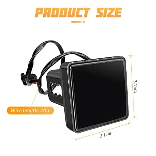 AICEL 15 LED Red Lens Brake Light Trailer Hitch Cover | Super Bright 2" Universal Fit thumbnail 2