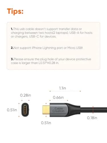 CableCreation Black 1FT/0.3m USB A to USB C Cable | 10Gbps Data Transfer & 60W Charging thumbnail 2