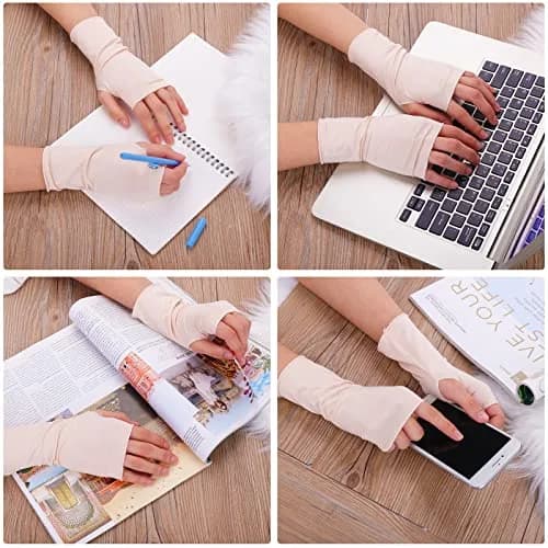 Yolev Women's UV Sun Protection Fingerless Gloves 17.5cm | Breathable Modal Cotton for Summer Outdoor Activities thumbnail 4