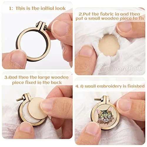 Framendino Mini Embroidery Hoops 40 Pack | Tiny Round Wood Cross Stitch Rings for Crafts & Jewelry thumbnail 3