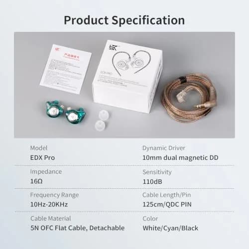 keephifi KZ EDX Pro in Ear Monitor Headphones 10mm Dual DD | HiFi Stereo Sound thumbnail 9