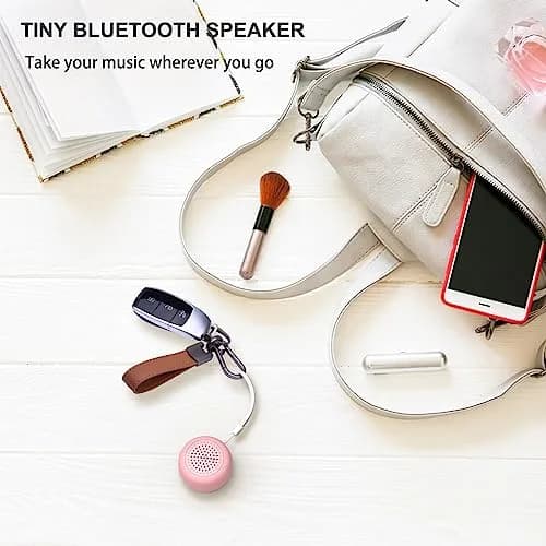 LEICEX Mini Wireless Bluetooth Speaker with Bluetooth 5.0 - Pink | Tiny 21g (0.74 oz) Portable Coin-Sized Sound thumbnail 5