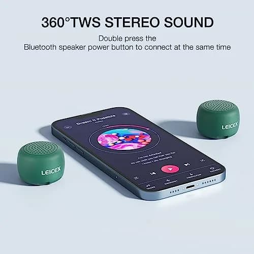 LEICEX Mini Pillow Bluetooth Speaker Green | Ultra-Portable Wireless Sound thumbnail 2
