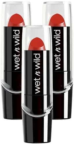 wet n wild Silk Finish Lipstick in Cherry Frost Red - Hydrating & Buildable Lip Color (Pack of 3) thumbnail 1