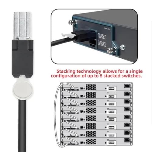 10Gtek Stacking Cable for Cisco CAB-STK-E-1M FlexStack Cable, 1m (3.3ft) | Connects up to 8 Switches thumbnail 7