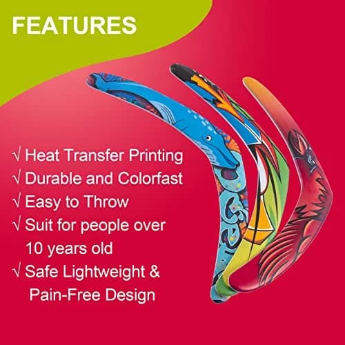 Inborntrait V-Shaped Boomerang for Kids and Adults | Blue-Dolphin Pattern, Foam Material thumbnail 3