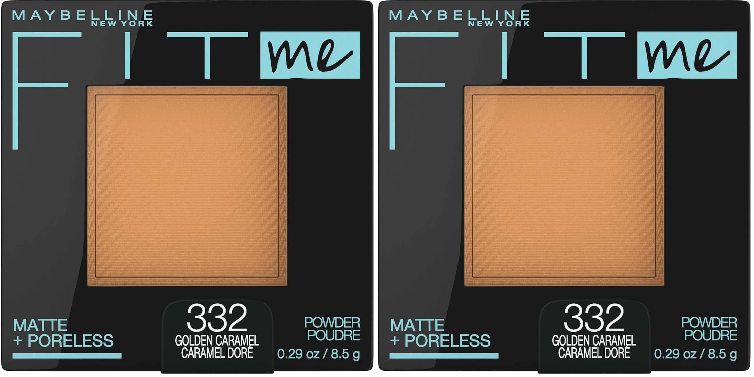 Maybelline Fit Me Matte + Poreless Pressed Face Powder Makeup Golden Caramel 18g (0.63 Oz Pack of 2) | Shine Control for Normal to Oily Skin