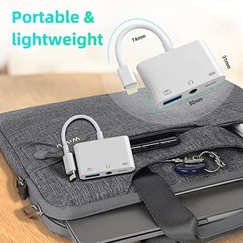 MTAKYA 3-in-1 Lightning USB Auxiliary Adapter with 3.5mm Jack & Charging Port | MFi Certified thumbnail 7