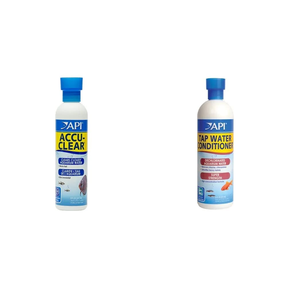 API Accu-Clear Freshwater Aquarium Water Clarifier & Tap Water Conditioner 8oz + 16oz | Clears Cloudy Water & Makes Tap Water Safe for Fish