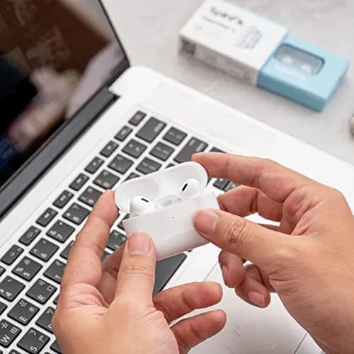 SpinFit SuperFine for AirPods Pro Gen 1 & 2 - M - Medical Grade Silicone Patented Replacement Ear Tips and Adapters for Supreme Comfort (one Pair)(Ear Tips Installed) thumbnail 6