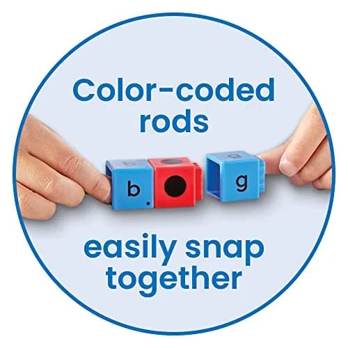 hand2mind Reading Rods Alphabet & CVC Words, Letter Blocks, Ages 3+ | Multicolor, 60 Rods for Early Literacy thumbnail 3