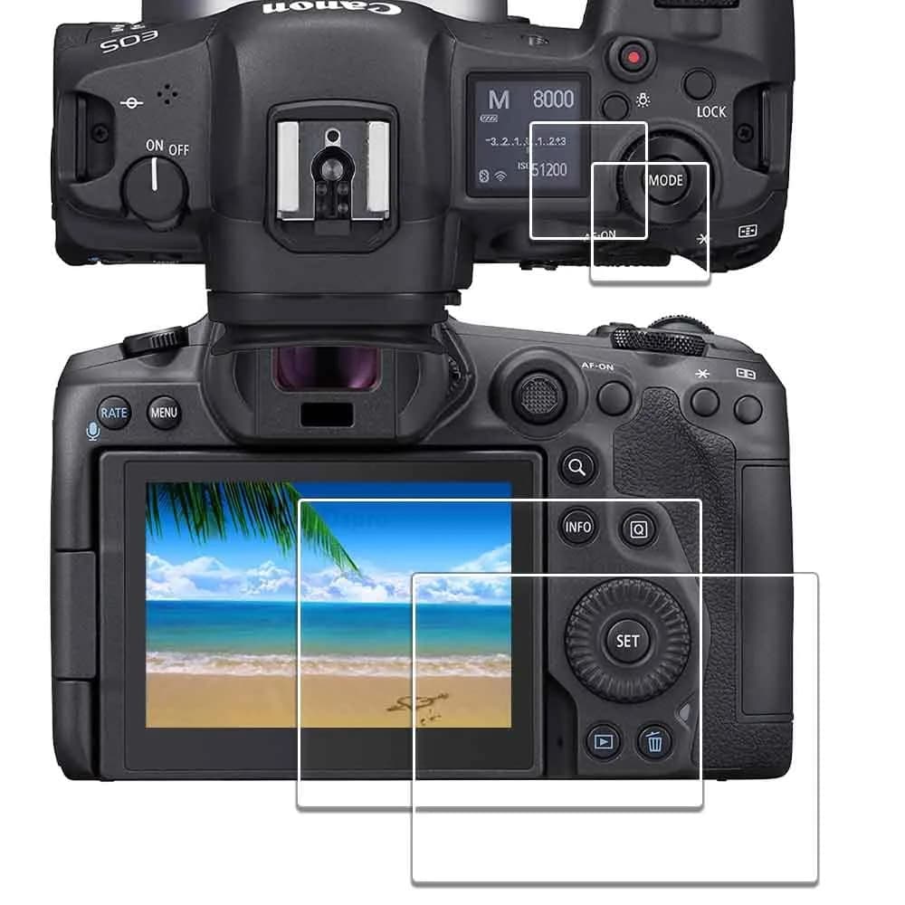 iDaPro Screen Protector for Canon EOS R6 Mark III/II/V, 9H Tempered Glass | Scratch & Drop Resistant, Ultra Clear — R5