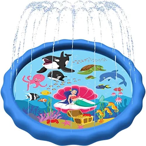SplashEZ 216 cm (89") Extra Large Sea World Splash Pad | ASTM-Tested Non-Toxic Water Play Sprinkler thumbnail 1