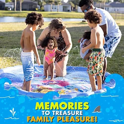SplashEZ 216 cm (89") Extra Large Sea World Splash Pad | ASTM-Tested Non-Toxic Water Play Sprinkler thumbnail 5