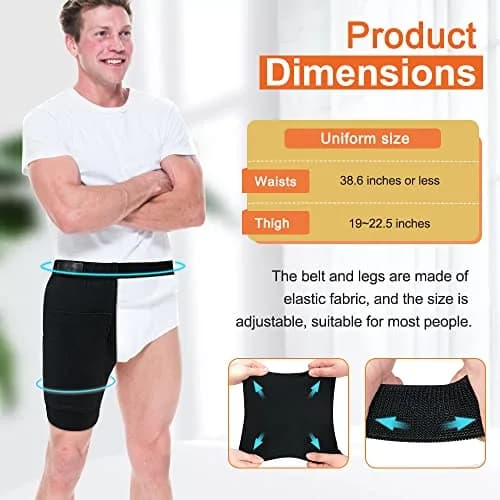 Mistuki Catheter Leg Bag Holder with Waist Belt & Thigh Pockets, Black, Uniform Size | Secure Urinary Drainage Fix thumbnail 2