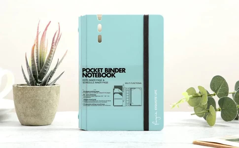 CAGIE A7 Binder 6 Ring Refillable Notebook with Dividers & Pockets | Office & School Supplies thumbnail 12