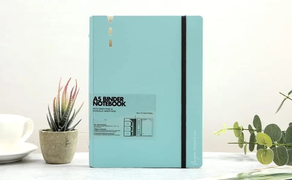 CAGIE A5 Binder 6 Ring Refillable Notebook with Dividers & Pockets | Durable Spiral Office & School Organizer thumbnail 11