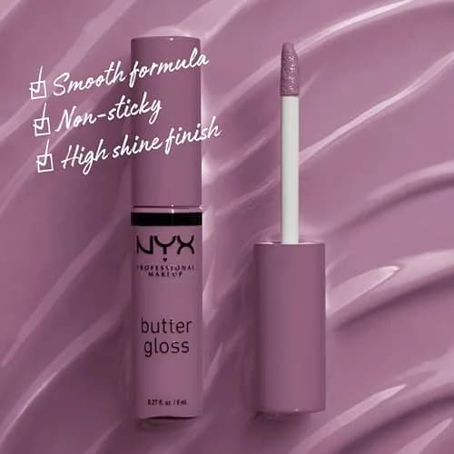 NYX PROFESSIONAL MAKEUP Butter Gloss Lip Gloss - Marshmallow (Muted Lilac) 0.27 Fl Oz (Pack of 2) | Sheer to Medium Coverage thumbnail 2