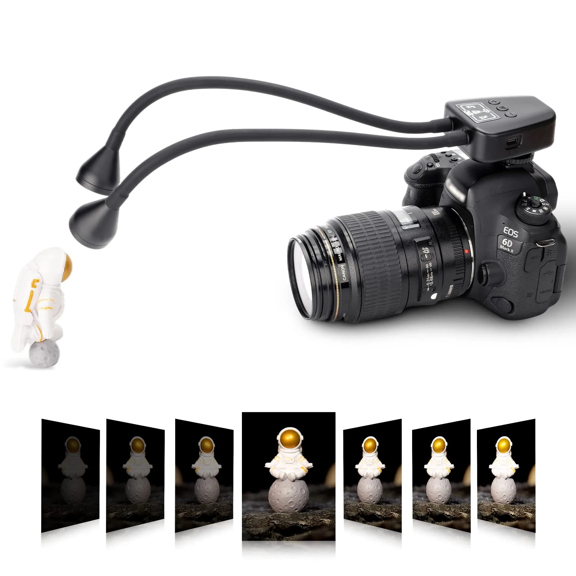JJC Macro Ring Light with 49/52/55/58/62/67mm Adapter Rings | Bright Macro & Portrait Lighting — Macro Arm Light