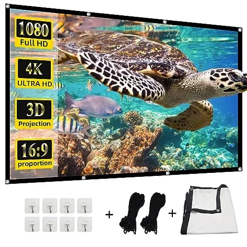 HUANYINGBJB 84-inch Projector Screen 218.4 cm (73"x41") | 4K HD Rear Front Foldable Outdoor Indoor Movie Theater Screen thumbnail 1