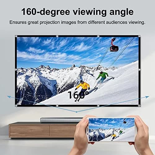 HUANYINGBJB 84-inch Projector Screen 218.4 cm (73"x41") | 4K HD Rear Front Foldable Outdoor Indoor Movie Theater Screen thumbnail 4