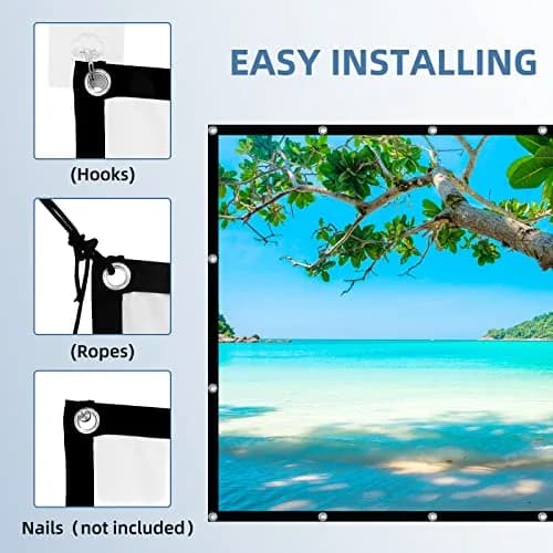HUANYINGBJB 84-inch Projector Screen 218.4 cm (73"x41") | 4K HD Rear Front Foldable Outdoor Indoor Movie Theater Screen thumbnail 3