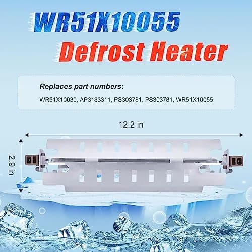 M Motico Refrigerator Defrost Heater Kit WR51X10055, WR55X10025 Sensor, WR50X10068 Thermostat - 2 Pack | Electric Defrost System thumbnail 2