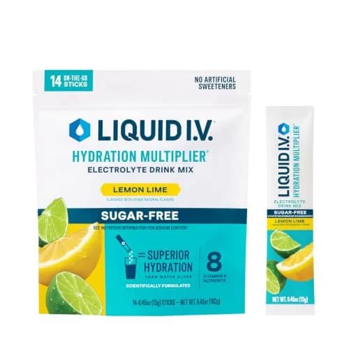 Liquid I.V. Sugar-Free Hydration Electrolytes Lemon Lime 14 Count | Clinically Proven Hydration thumbnail 1