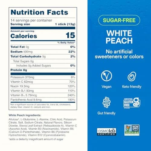 Liquid I.V. Sugar-Free Hydration Multiplier Electrolytes White Peach 14 Count | Clinically Proven Hydration thumbnail 7