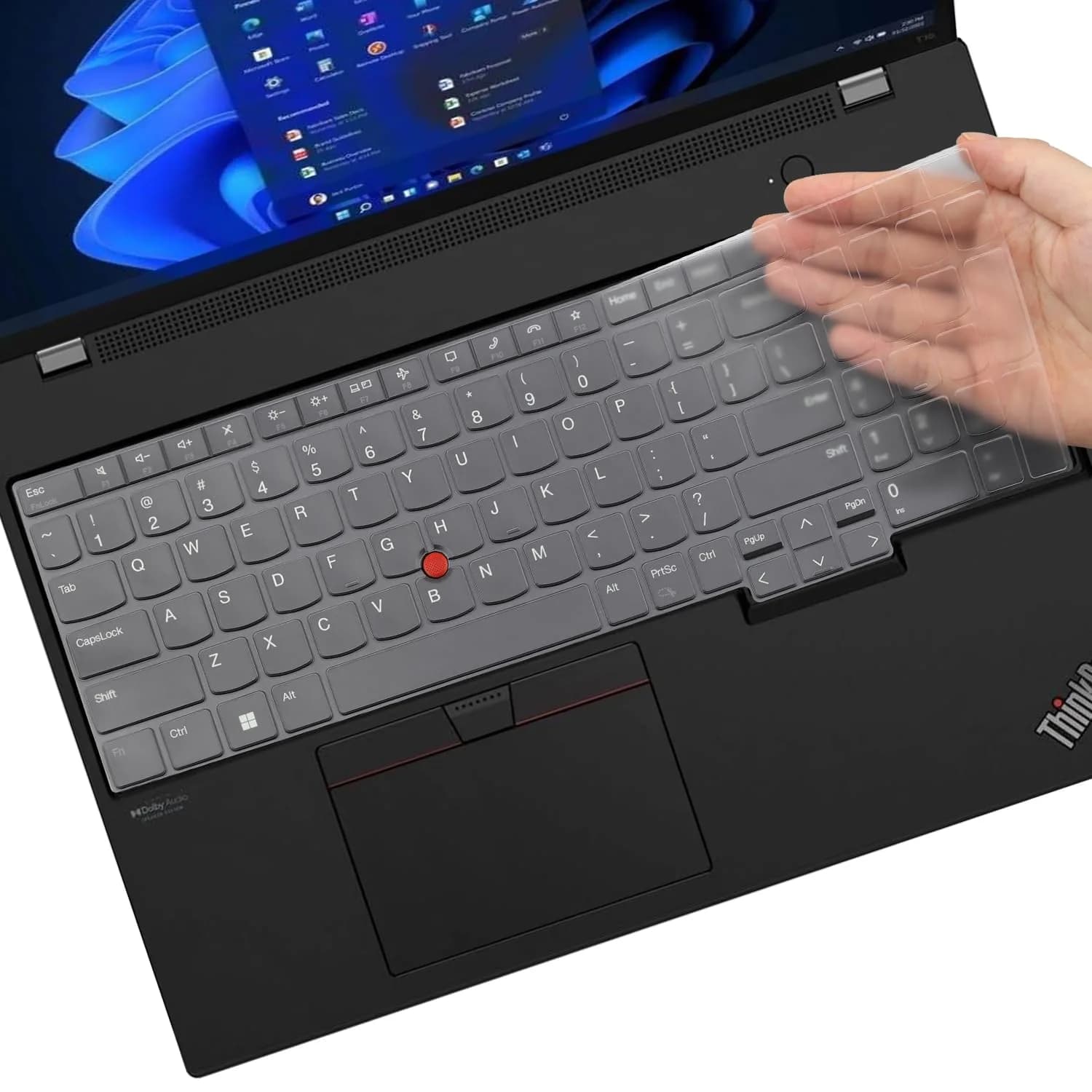 MUBUY-GOL Black Silicone Keyboard Cover for Lenovo ThinkPad E16, T16, P16, P16v, P16s, L15 (15.6"-16") | US Layout — TPU