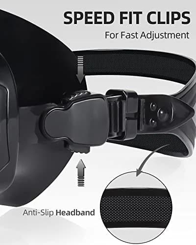 EverSport Adult Swim Goggles with Nose Cover & Clear Wide View Tempered Glass Lens | 180° Panoramic View thumbnail 5