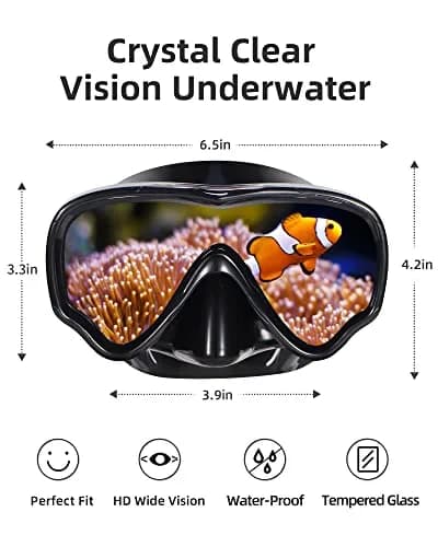 EverSport Adult Swim Goggles with Nose Cover & Clear Wide View Tempered Glass Lens | 180° Panoramic View thumbnail 7