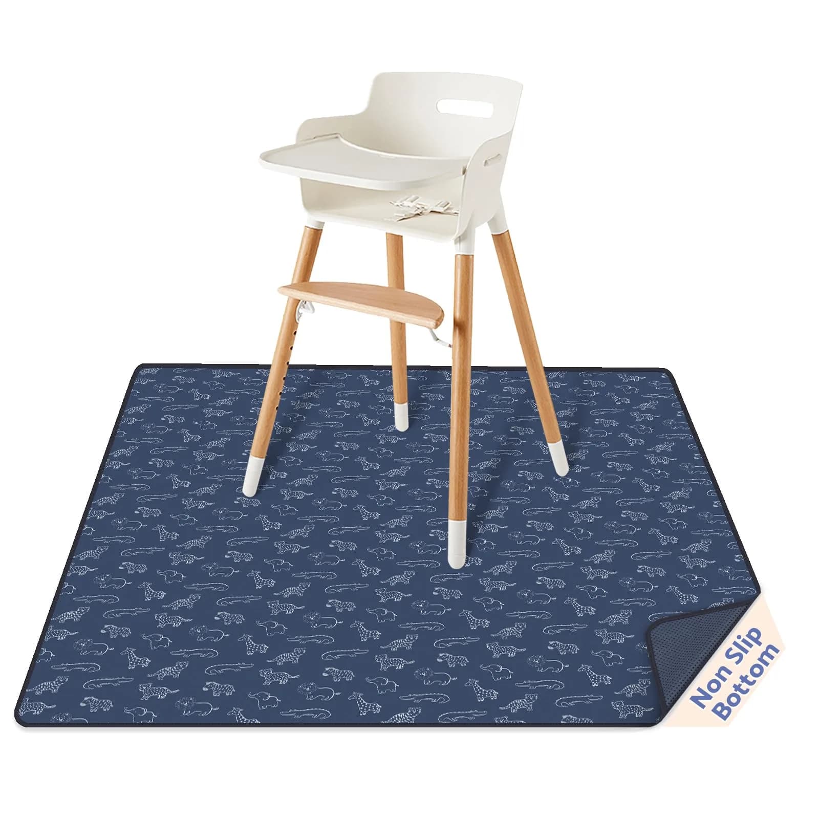 Blissful Diary Baby Splat Mat 128cm (50.4 Inch) | Easy Clean Waterproof Floor Protector for High Chairs & Playtime