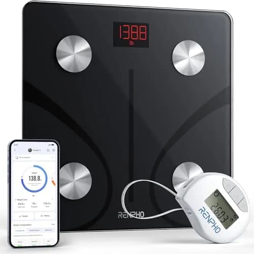 RENPHO Smart Body Fat Scale with Tape Measure 11 inches (280mm) | Accurate BMI & Body Composition Tracking thumbnail 1