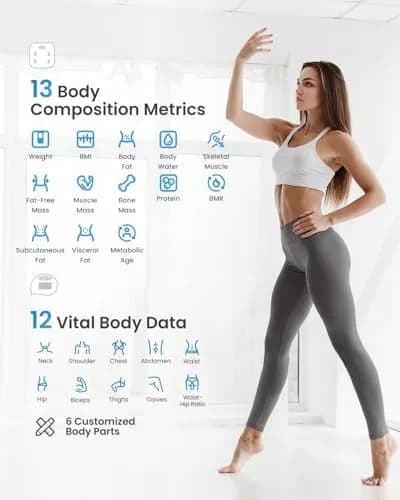 RENPHO Smart Body Fat Scale with Tape Measure 11 inches (280mm) | Accurate BMI & Body Composition Tracking thumbnail 3