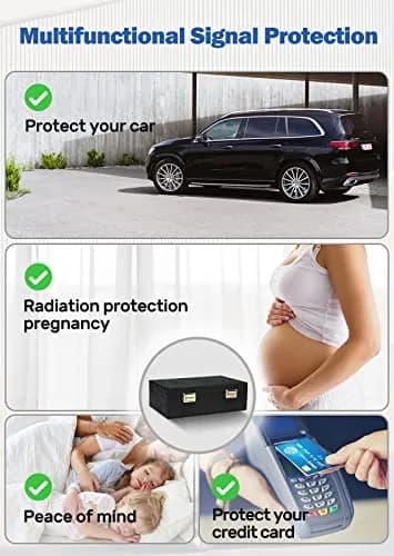 Samfolk Faraday Box & 2 Faraday Bags - 21.4cm x 13.2cm x 7cm (8.42" x 5.19" x 2.76") | Signal Blocking Anti-Theft for Car Keys thumbnail 3